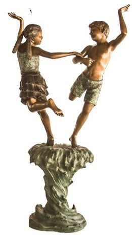 Life Size Dancing Boy And Girl Fountain Statue