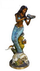 Mermaid with Shell Bronze Fountain Sculpture II