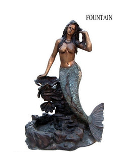Large Bronze Mermaid Courtyard Fountain