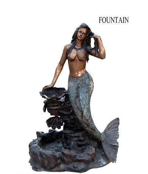Large Bronze Mermaid Courtyard Fountain