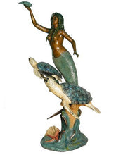 Load image into Gallery viewer, Bronze Mermaid Fountain Statue with Turtles II