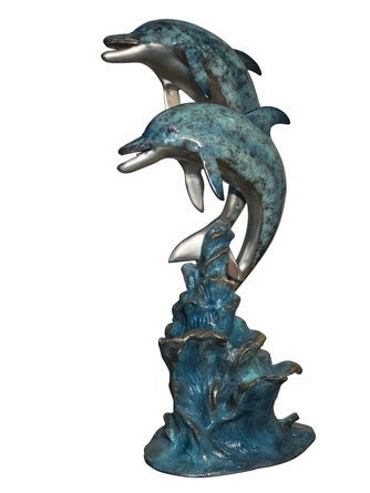 Jumping Bronze Dolphin Fountain Statue