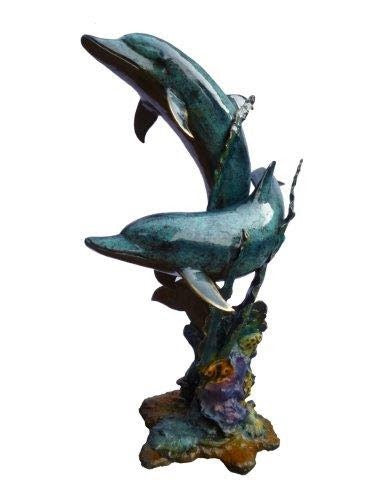 Bronze 2-Dolphin Water Fountain Statue