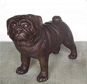 Bronze Standing Pug Sculpture