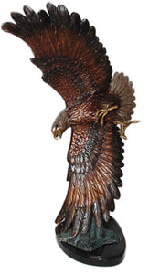 Large American Eagle with Wings Spread Out Bronze Sculpture