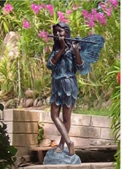 Large Bronze Fairy with Flute