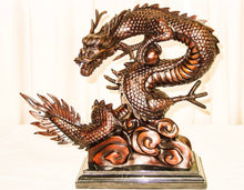 Load image into Gallery viewer, Bronze Asian Dragon with Orb Sculpture