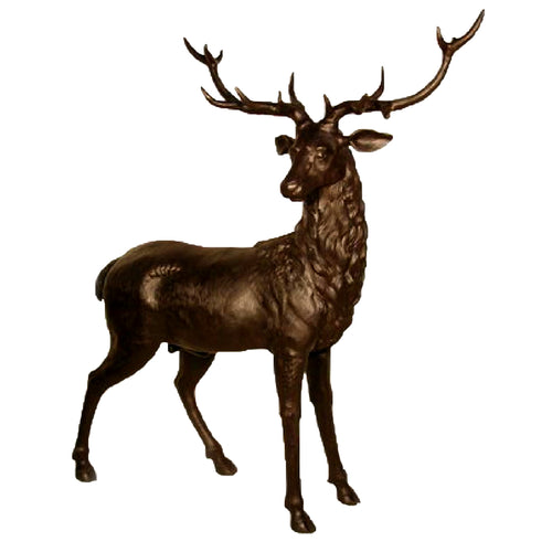 Standing Male Deer Bronze Sculpture