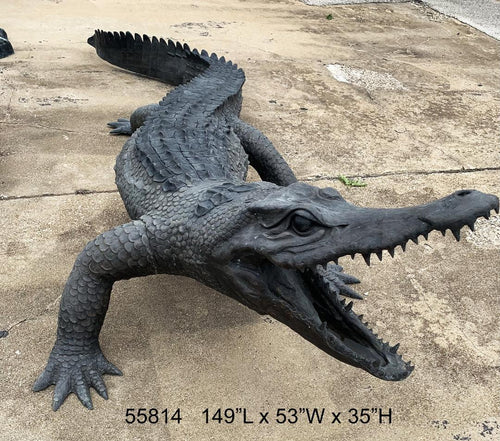 Life Size Bronze Alligator Fountain Sculpture