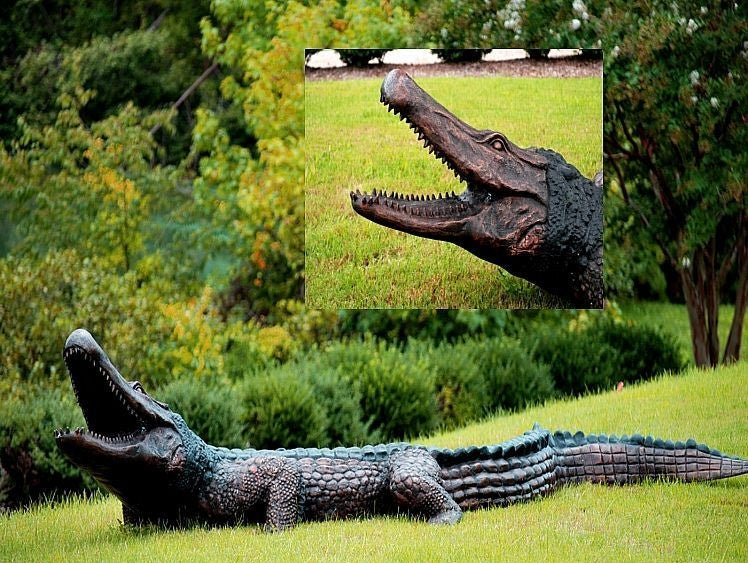 Life Size Alligator Fountain Sculpture