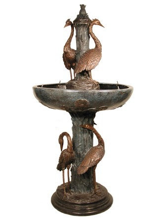 Beautiful Egret Bronze Garden Fountain