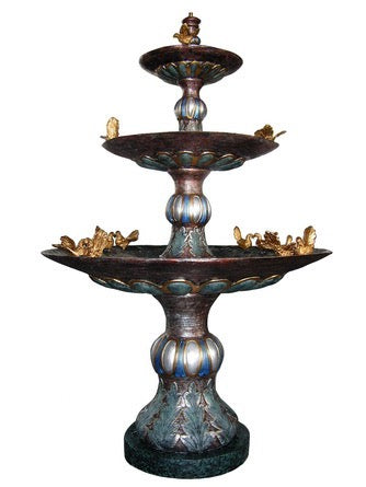 Sicilian Courtyard Tier Water Fountain with Doves