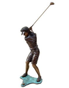 Bronze Female Golfer Statue