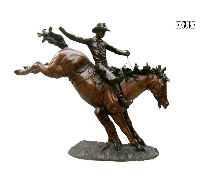 Bronze Western Cowboy Riding Horse Statue – timelessbronze.com