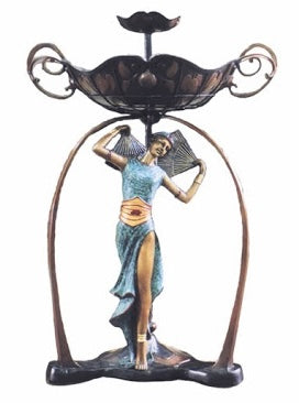 Dancing Art Deco Woman Bronze Garden Fountain