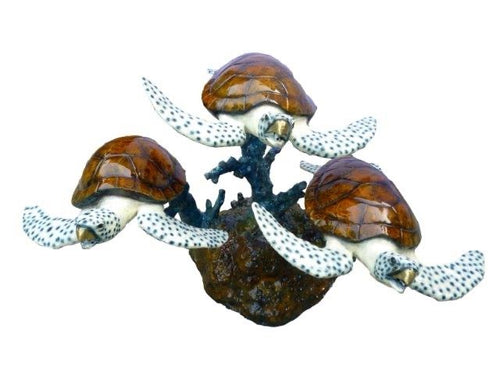 Hawksbill Sea Turtle Bronze Fountain Statue