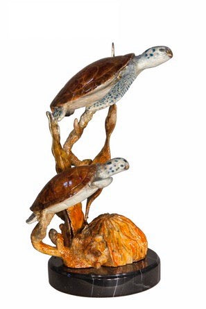 Hawksbill Sea Turtle Bronze Sculpture