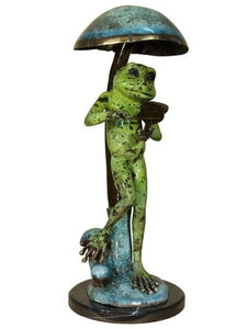 Bronze Frog with Violin Sculpture
