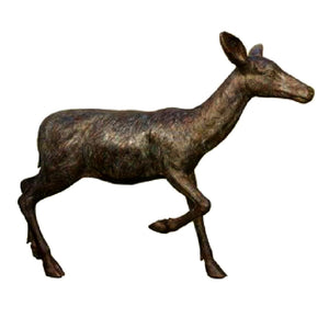 Bronze Walking Female Deer Sculpture