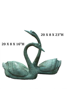 Bronze Swan Sculptures Set