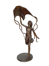 Load image into Gallery viewer, Bronze Girl Flying a Kite Sculpture