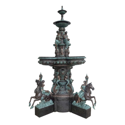 Monumental Estate Fountain with Mermaids and Hippocampus