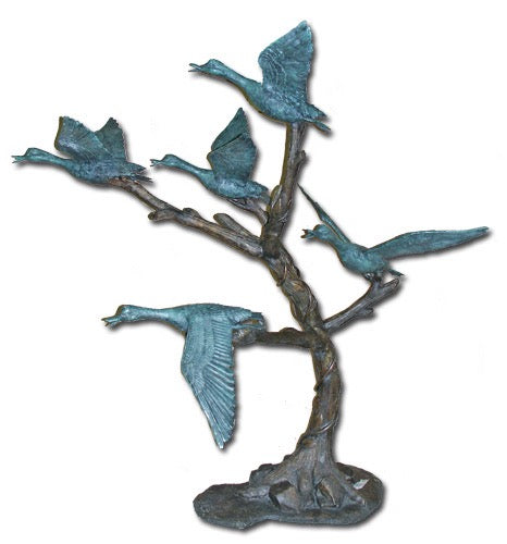 Life Size Bronze 5-Duck Fountain Statue