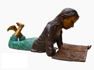 Mary Loves to Read Bronze Girl Sculpture
