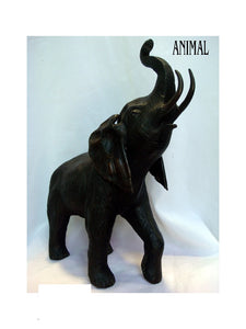 Bronze Elephant with Upturned Trunk Statue