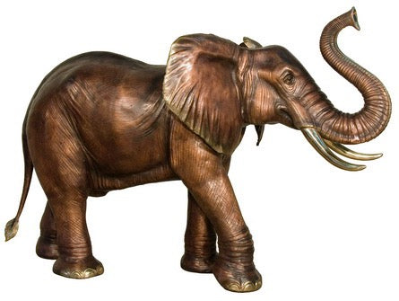 Bronze African Elephant Sculpture with Right Pose