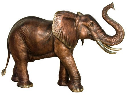 Bronze Life Size African Elephant Sculpture with Right Pose