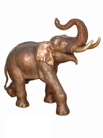 Bronze Life Size Asian Elephant With Right Pose