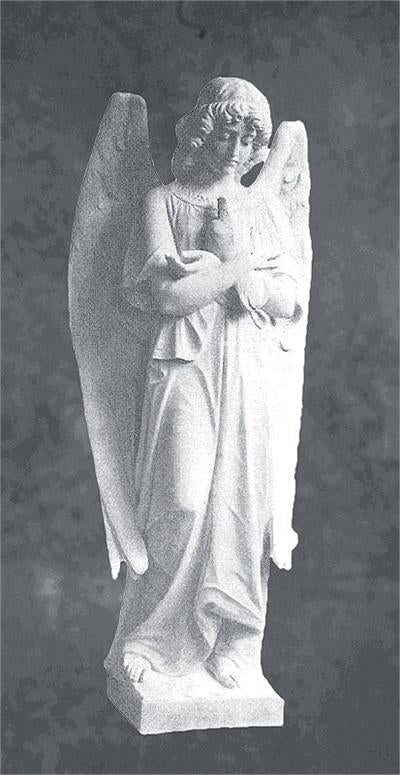 Graceful Angel with Dove Italian Marble Sculpture - 36”H