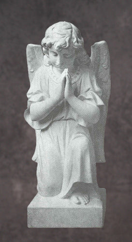 Glorious Kneeling Angel Granite Statue - 72”H