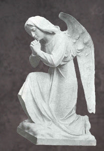 Adoration Praying Angel Marble Sculpture - 24”H