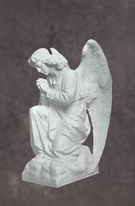 Kneeling Angel of Peace Italian Marble Sculpture - 24”H