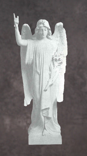 Memorial Angel Holding Lilies Granite Statue