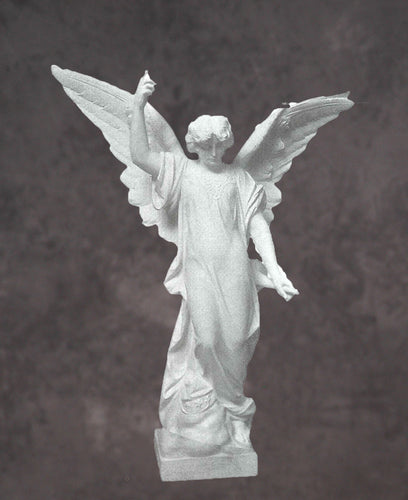 Descending Male Angel Granite Statue - 48”H