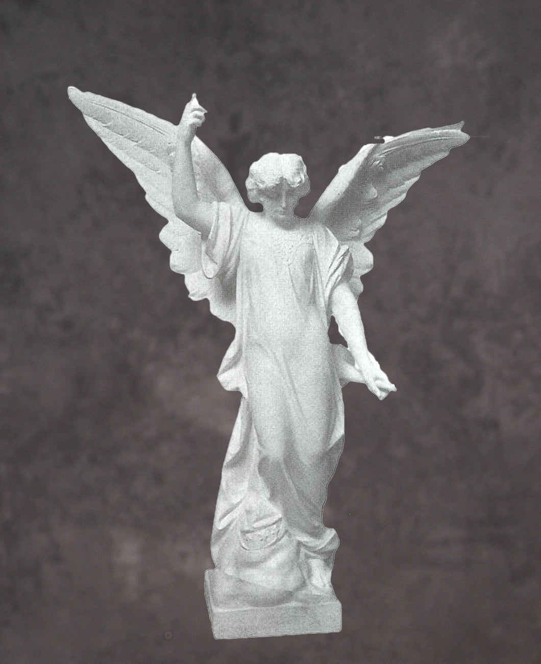 Descending Male Angel Granite Statue - 24”H