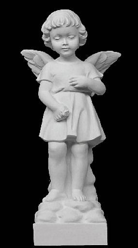 Standing Angel Marble Statue -12”H