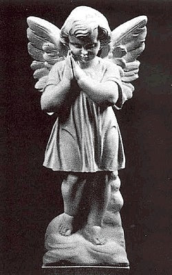 Praying Angel Marble Statue - 16”H