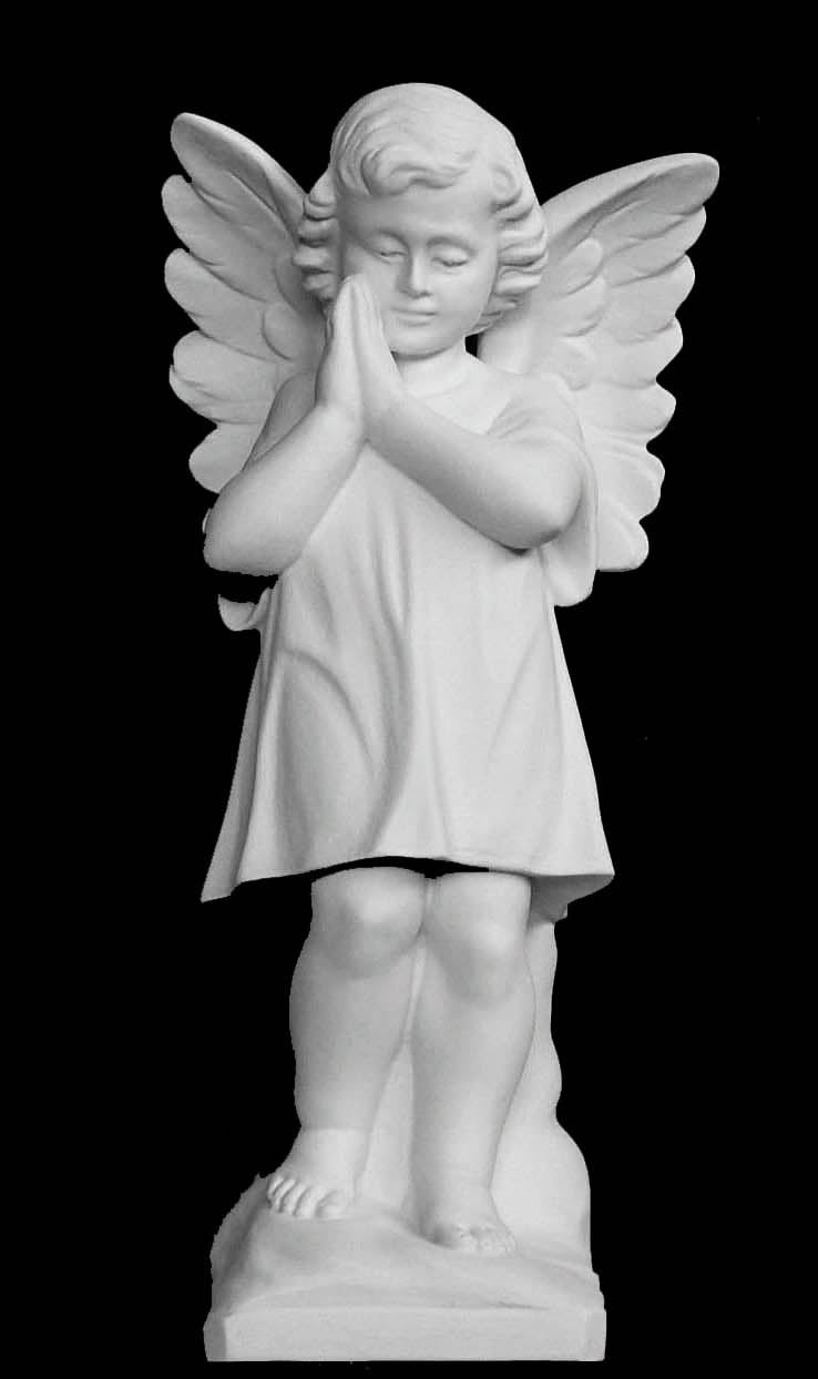 Praying Angel Marble Statue - 12”H