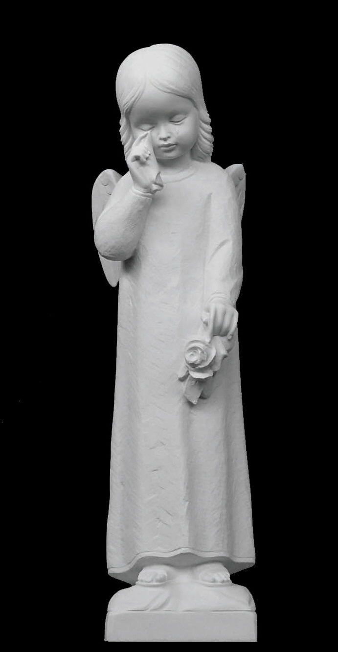 Weeping Angel Marble Statue - 20”H