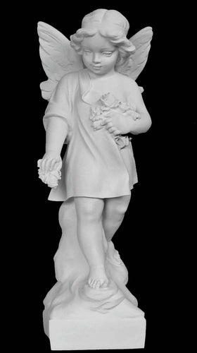 Peaceful Angel of Mercy Marble Statue - 24”H