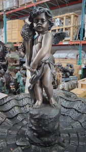 Classical Bronze Cherub Fountain - 79”H