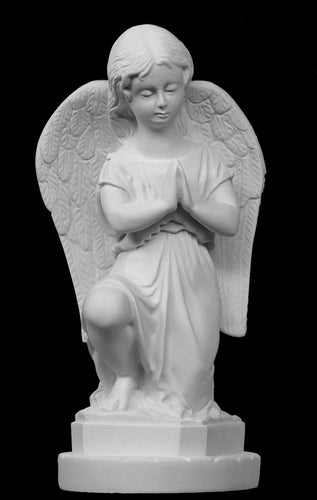 Praying Angel Boy Marble Statue - 11”H