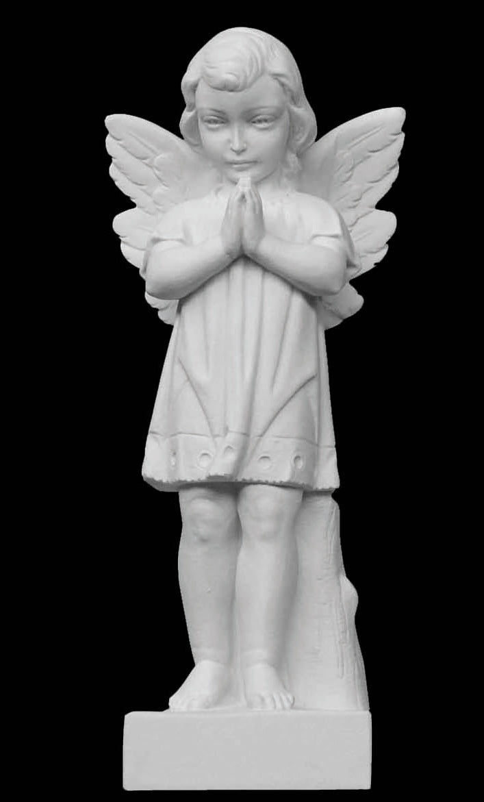 Praying Angel Marble Statue - 12”H