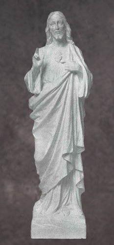 Sacred Heart of Jesus Granite Statue Style 3 - 72”H
