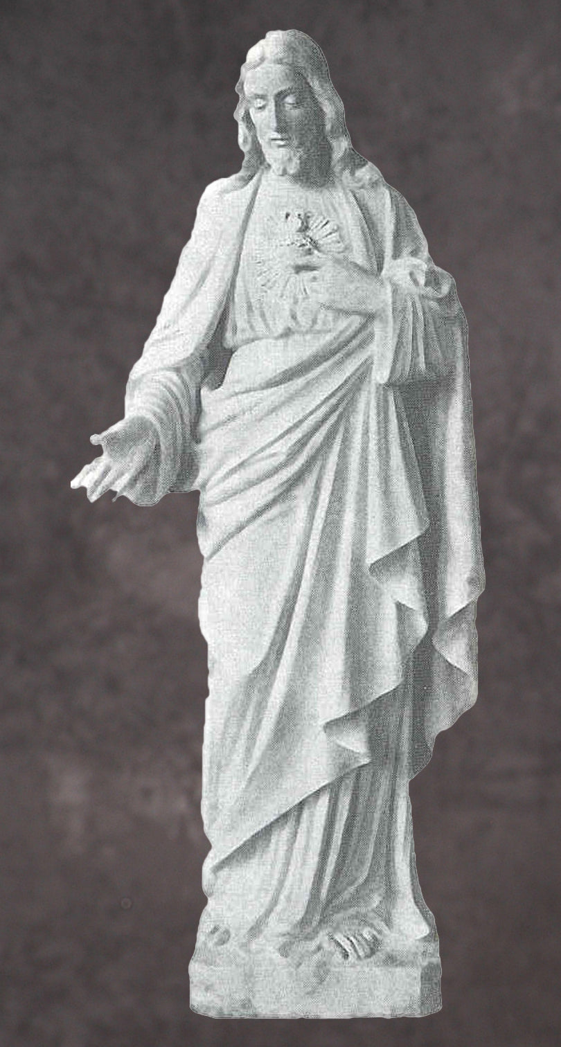 Sacred Heart of Jesus Marble Statue Style 4 - 60”H