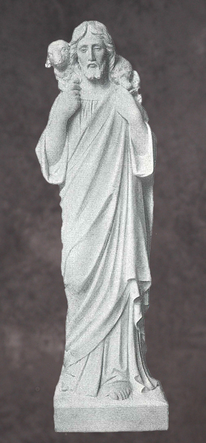 Jesus the Good Shepherd Marble Statue Style 1 - 60”H